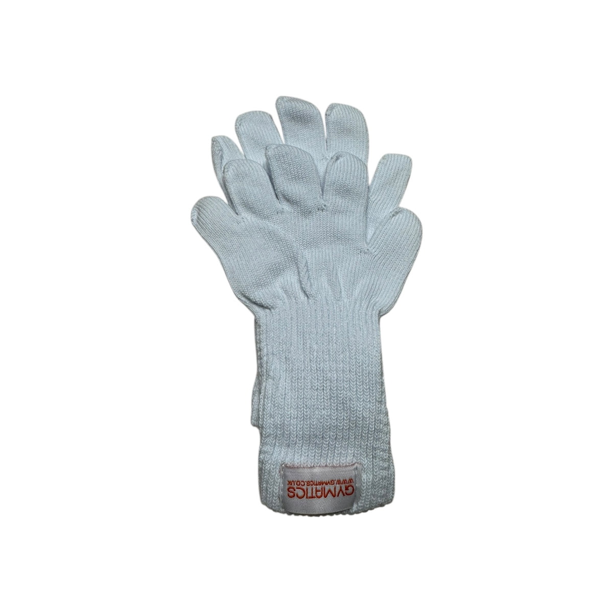 White cotton gymnastics bar gloves by Gymatics, XS option