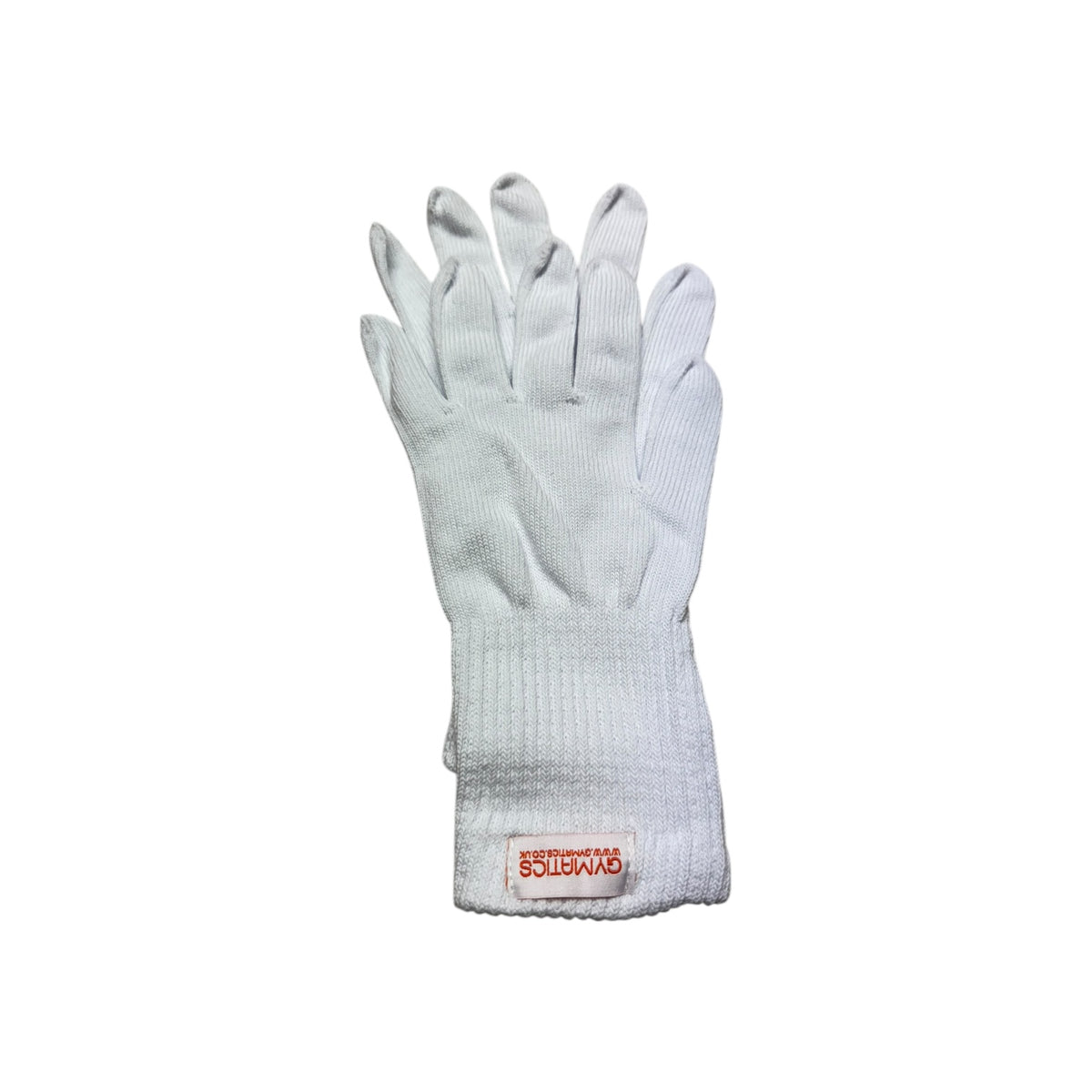 White cotton gymnastics bar gloves by Gymatics