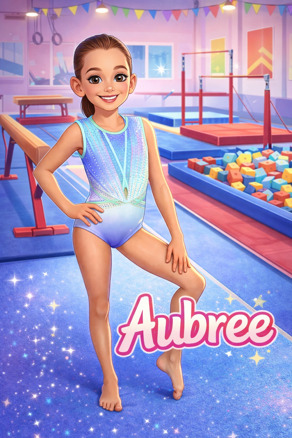🤸‍♀️ Turn Your Gymnast Into a Cartoon Hero – AI Digital Portrait