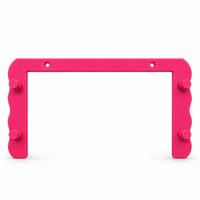 Separate Hot Pink wall-mounting bracket with four pegs and two fixing holes