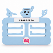Medallero de gimnasia ChalkBuddy personalizado en azul bebé, sin medallas; vista previa del producto recoloreada digitalmente