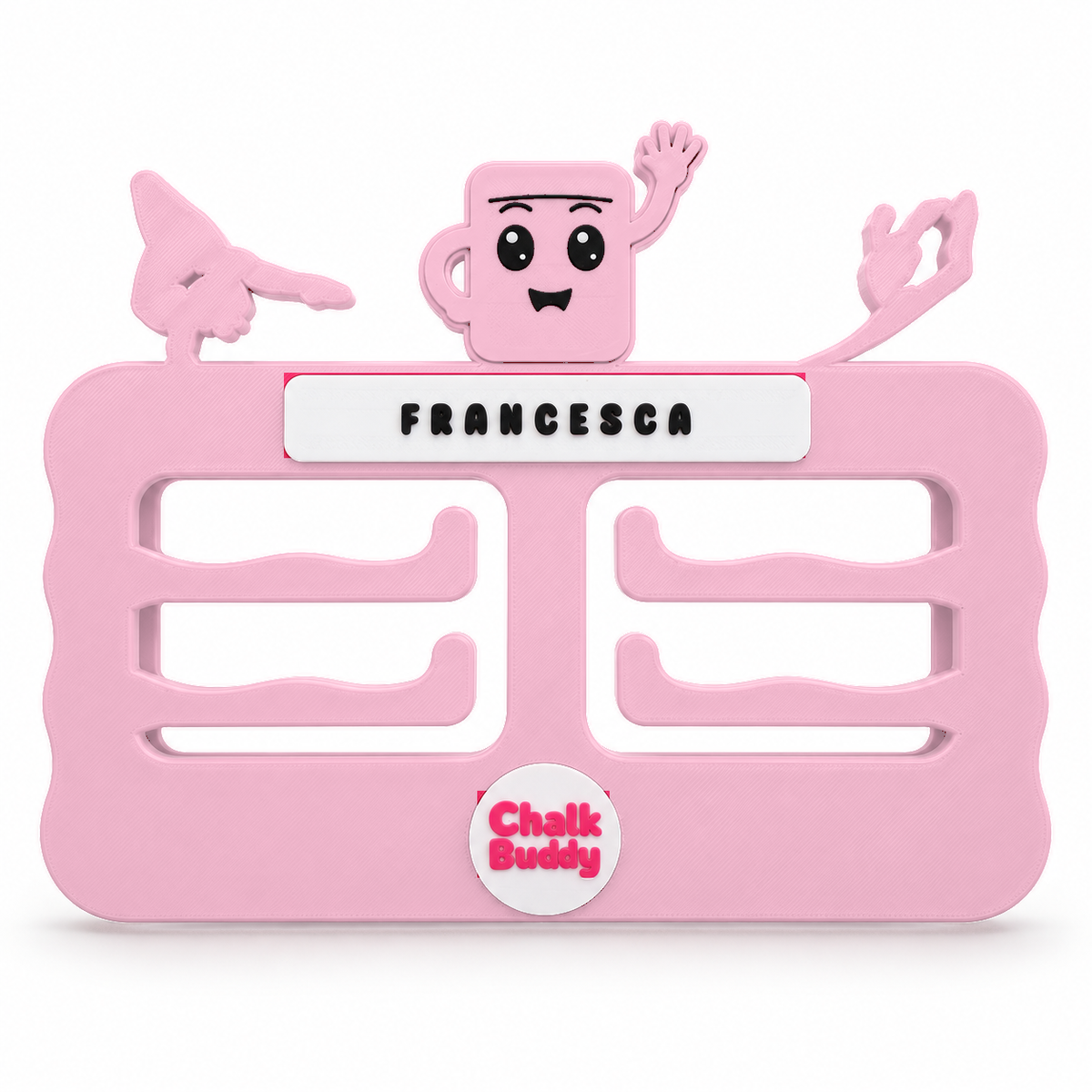 Baby Pink personalised ChalkBuddy gymnastics medal holder without medals; digitally recoloured product preview