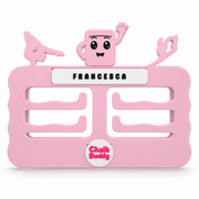Medallero de gimnasia ChalkBuddy personalizado en rosa bebé, sin medallas; vista previa del producto recoloreada digitalmente