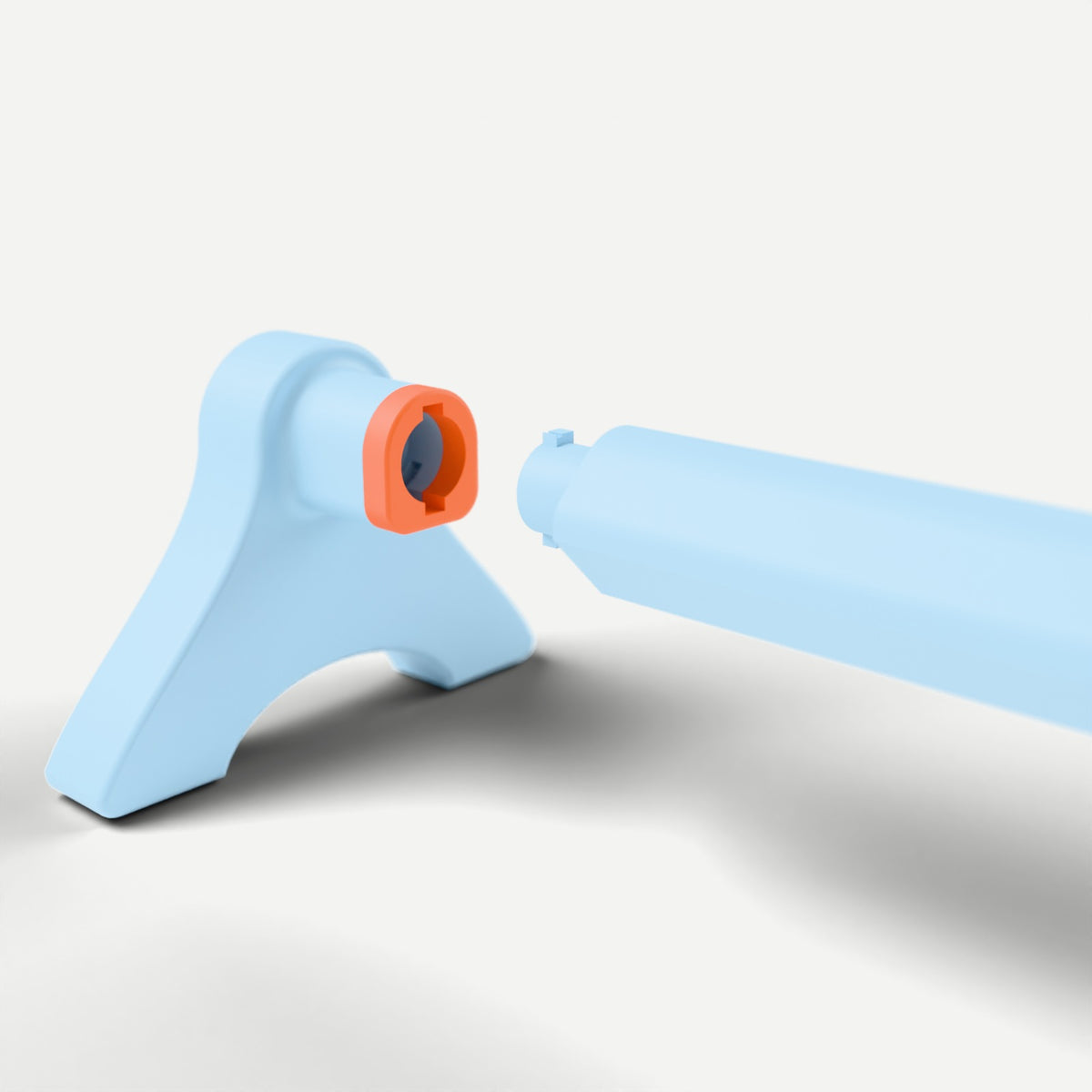 ParaBar Twist & Click lock: grip spigot and side socket, Sky Blue / Orange